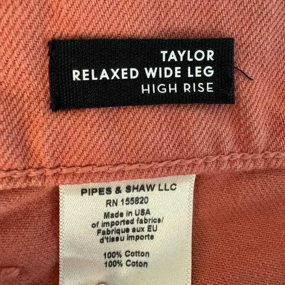 Veronica Beard Taylor Wide Leg Jeans Size 31 High Rise Terracotta Orange - Picture 5 of 12